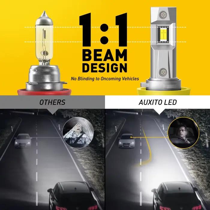 Ampoules LED AUXITO Q16 Canbus H8 H11, 2 pièces, 20000LM 100W, haute puissance, phare de voiture 901