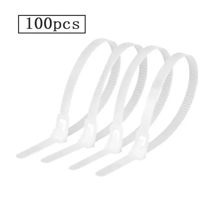 Attaches de câble détachables en plastique coloré, 100 pièces, attaches de câble réutilisables, bouc