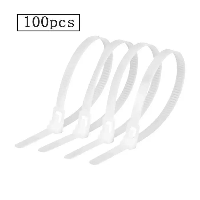 Attaches de câble détachables en plastique coloré, 100 pièces, attaches de câble réutilisables, bouc