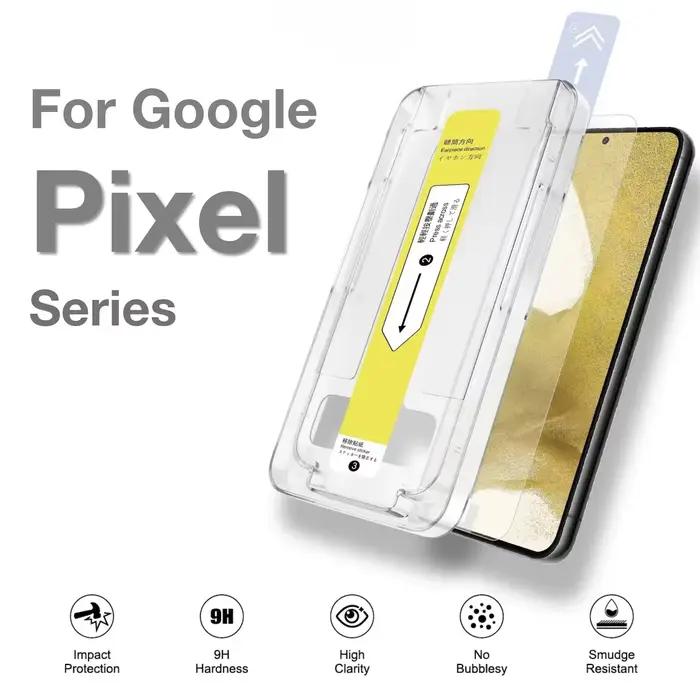 Protecteur d'écran en verre trempé pour Google Pixel 6a 7 7a 8, 8 Pro, 9, 9 9a 10 Pro Xl avec kit d'