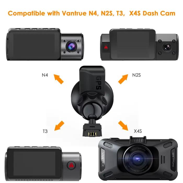 Vantrue-Dash Cam GPS Receiver Tech Type C et Mini Port USB, Support à ventouse pour voiture, Windows