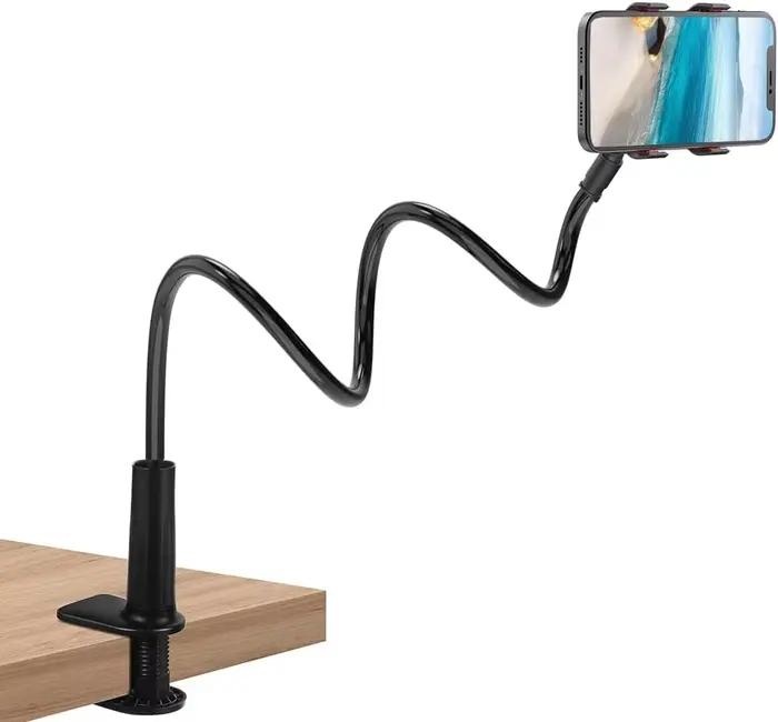 Support de téléphone pour lit, support de téléphone réglable à clipser - Fixation universelle flexib