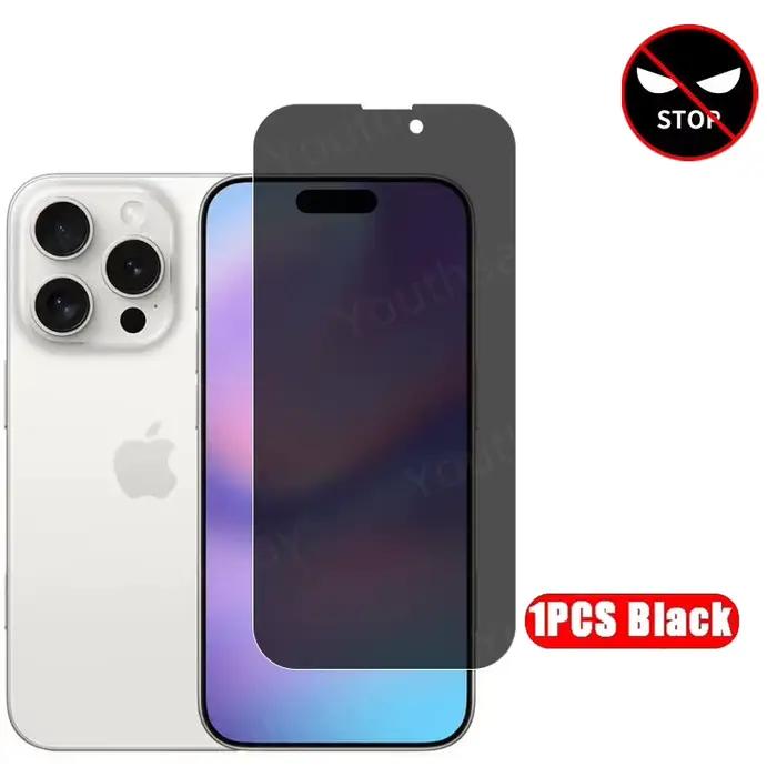 Protecteur d'écran de confidentialité pour iphone 16 Pro Max, verre trempé Anti-espion, Film de prot