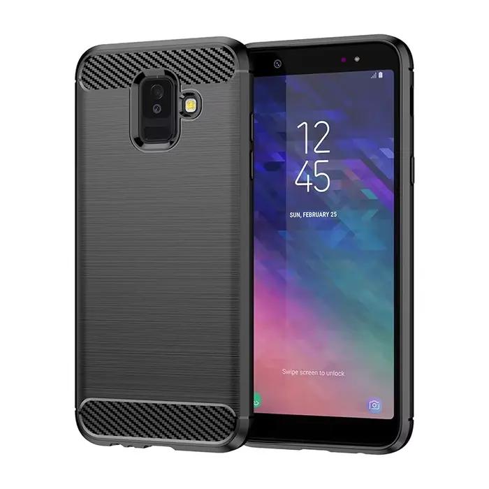 Étui en fibre de carbone pour Samsung Galaxy J6 J4 A6 A8 Plus A7 A9 J8 2018 J3 J5 J7 A3 A5 2017 A52