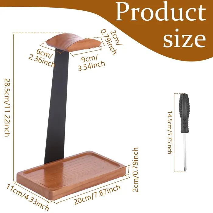 Support pour casque en bois, support pour casque de jeu avec base de rangement, support universel po