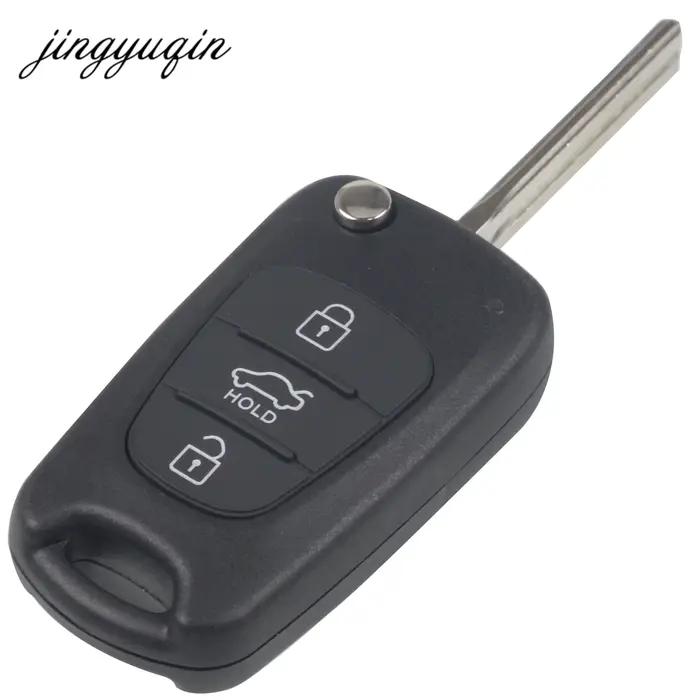 Jingyuqin-coque de clé 3 boutons | À rabat, pour Hyundai IX35 pour Kia pliante de remplacement, 20 p