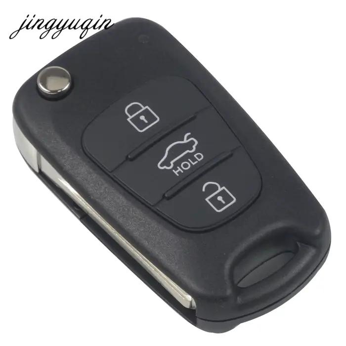 Jingyuqin-coque de clé 3 boutons | À rabat, pour Hyundai IX35 pour Kia pliante de remplacement, 20 p