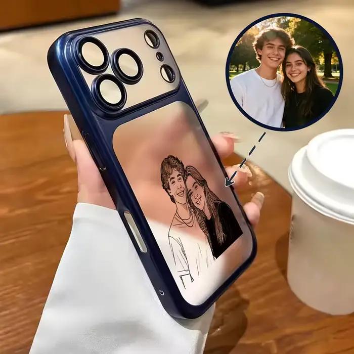 Coque de téléphone personnalisée DIY à motif dessin au trait pour iPhone 17 16 15 14 13 12 Pro Max