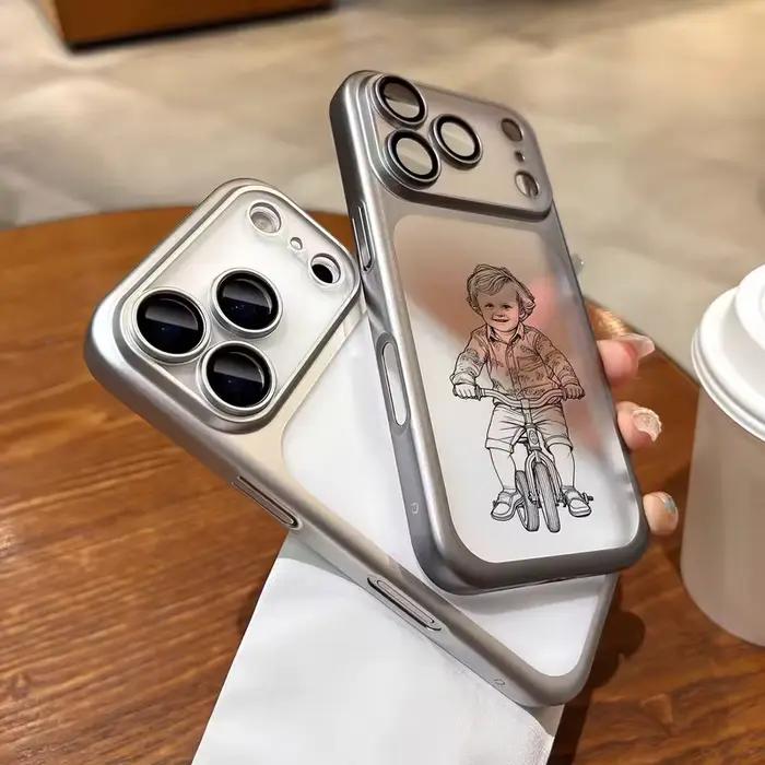 Coque de téléphone personnalisée DIY à motif dessin au trait pour iPhone 17 16 15 14 13 12 Pro Max