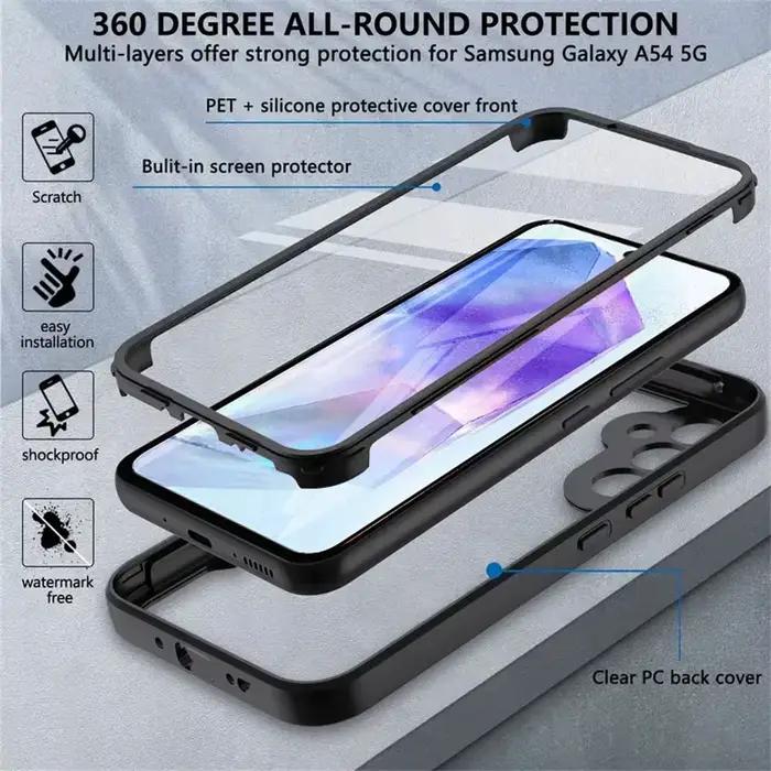 Coque de téléphone à couverture complète 360 pour Samsung Galaxy A57 A56 A54 A37 A36 A55 A17 A16 A15 A35 A25 A53 A51 A34 A33 A32 A24 A14 5G Funda