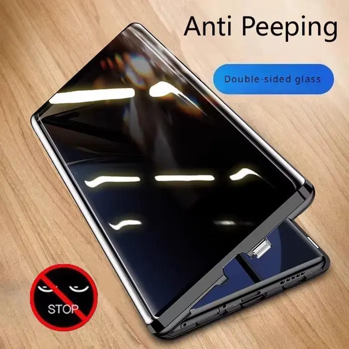 Coque de téléphone en métal Double face en verre