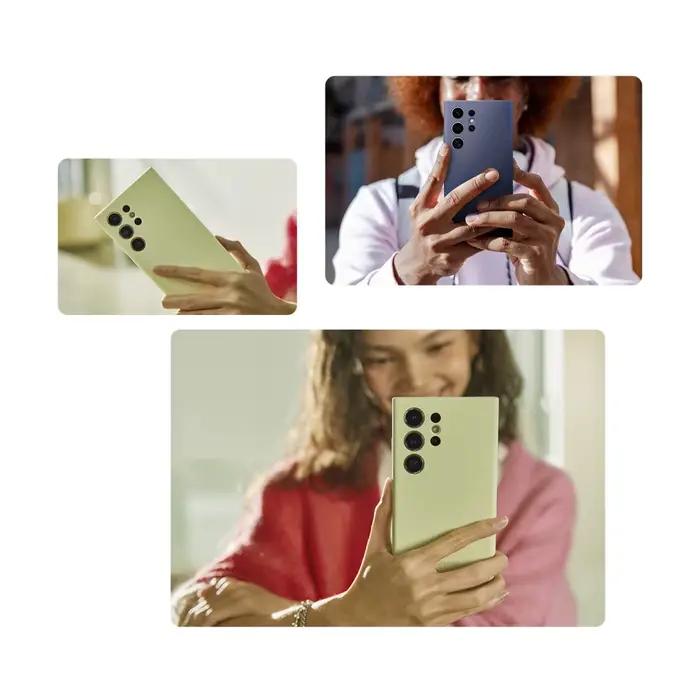 Coque arrière en silicone véritable pour Samsung Galaxy S24 Ultra S24 Plus S24 protection antichoc accessoire téléphone élégant pour femmes et hommes occasions spéciales