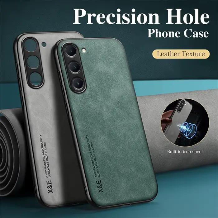 Étui magnétique en cuir de mouton pour Samsung Galaxy S24 S23 S22 S21 FE S20 Plus Note 20 Ultra Coque