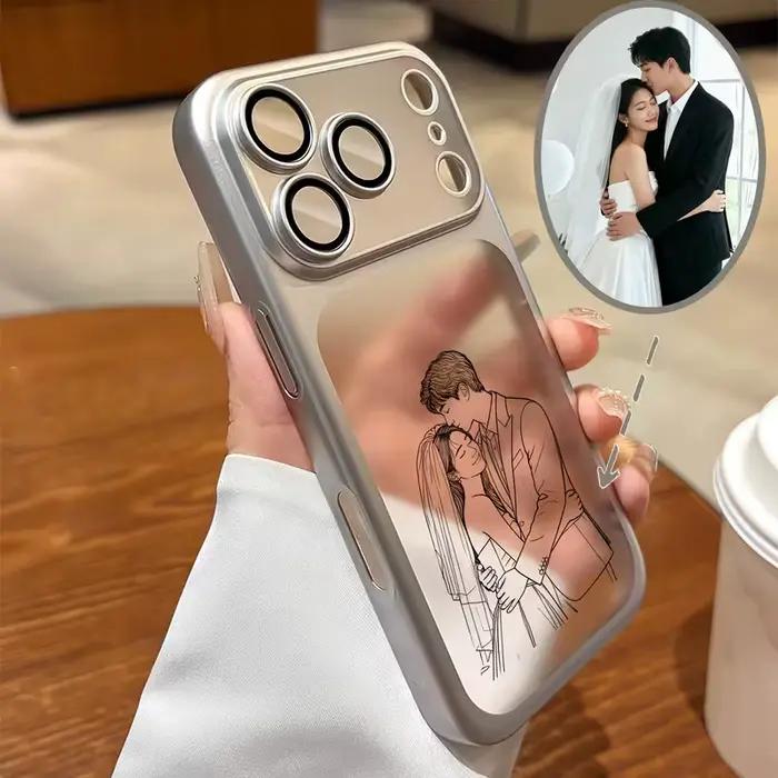 Coque de téléphone personnalisée DIY à motif dessin au trait pour iPhone 17 16 15 14 13 12 Pro Max