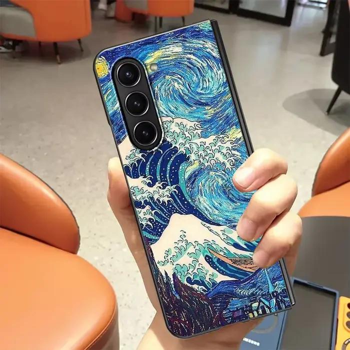 Coque arrière protection mat Van Gogh La Nuit Etoilée pour Samsung Galaxy Z Fold 7 6 5 4 3 occasion spéciale