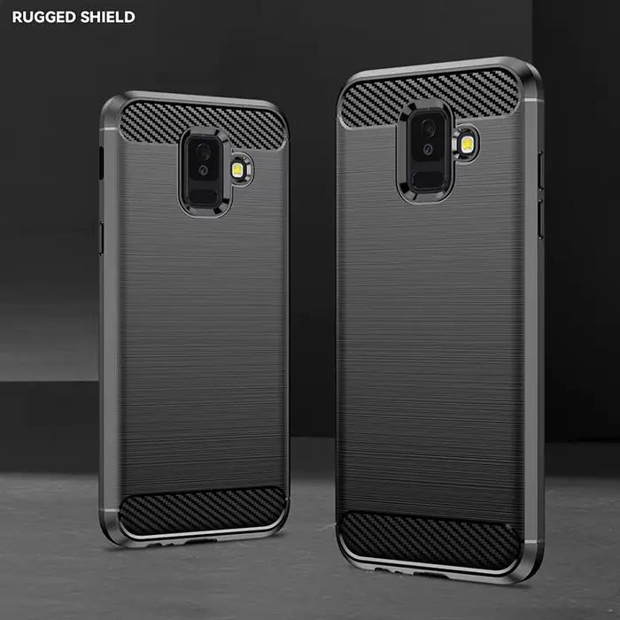Étui en fibre de carbone pour Samsung Galaxy J6 J4 A6 A8 Plus A7 A9 J8 2018 J3 J5 J7 A3 A5 2017 A52 A53 A54 A55 A56 A57 Coque arrière