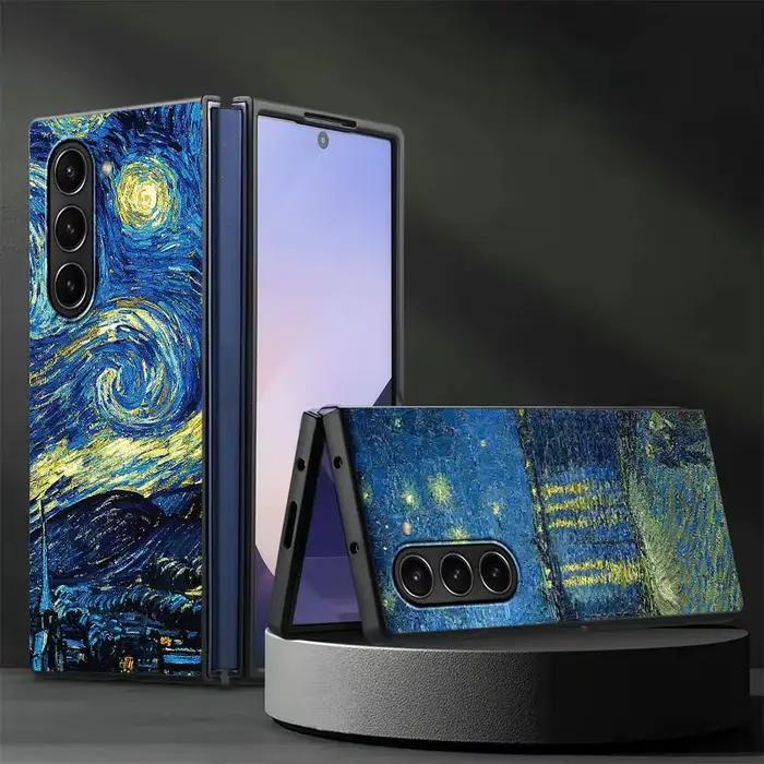 Coque arrière protection mat Van Gogh La Nuit Etoilée pour Samsung Galaxy Z Fold 7 6 5 4 3 occasion spéciale
