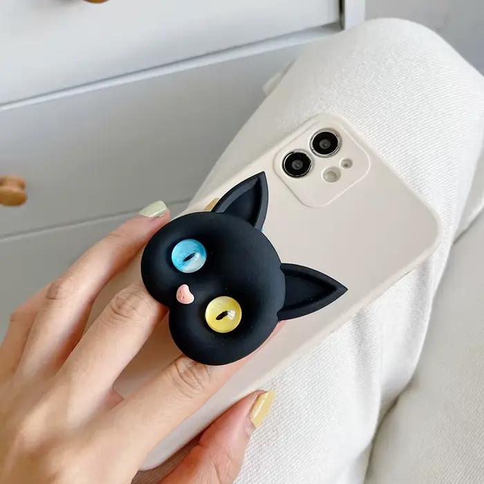 Cadre d'extension 3D pour téléphone portable, 1 pièce, chat, support universel