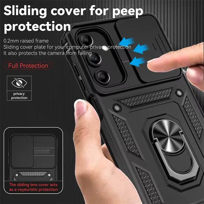Étui pour objectif d'appareil photo coulissant protection complète antichoc coque fondue en ABS cuir véritable EVA Jean microfibre néoprène nylon pour Samsung Galaxy A13 A23 A33 A53 A73 A22 A32 A52 A72 5G Armure A04S M13 M23 M33 M53