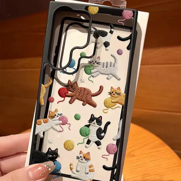 Coque de téléphone chat mignon avec cordon