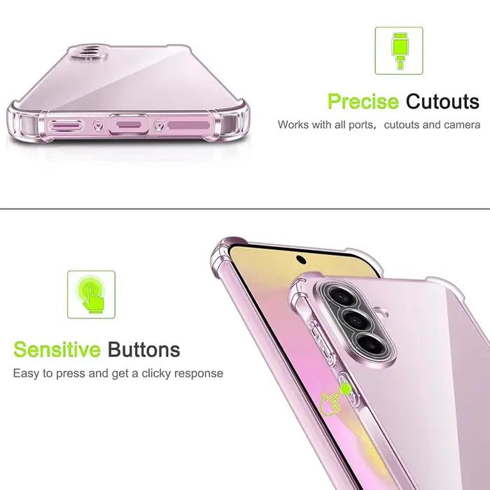 Coque transparente antichoc en silicone TPU souple pour Samsung Galaxy série A A57 A37 A17 A56 A36 A16 A55 A35 A15 A54