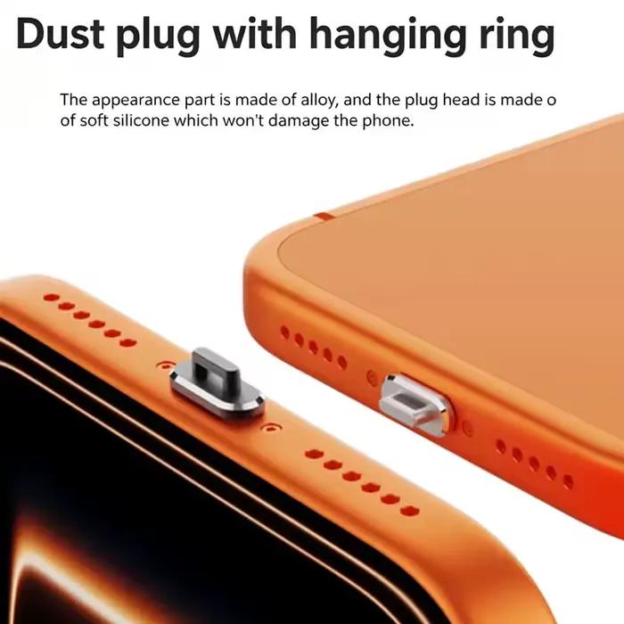 Bouchon anti-poussière DIY pour port de charge iPhone 17 16 Samsung Type-C – Capuchon de protection et pendentif pour téléphone