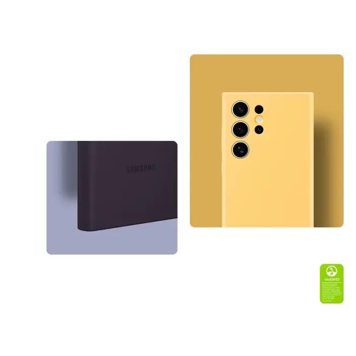 Coque arrière en silicone véritable pour Samsung Galaxy S24 Ultra S24 Plus S24 protection antichoc accessoire téléphone élégant pour femmes et hommes occasions spéciales
