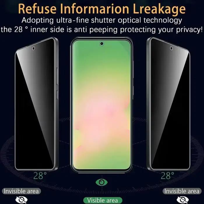 3 pièces Protection de la vie privée couverture complète protecteur d'écran en verre pour Samsung Galaxy A56 A36 A16