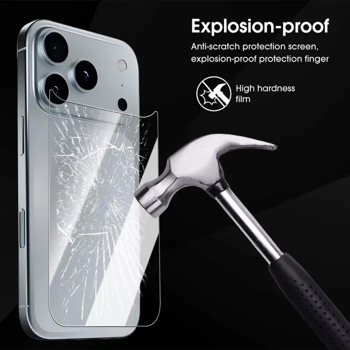2 + 2 verre trempé de protection arrière pour iPhone 17 Air 16 15 Plus Pro Max 17Air 17Pro Film d'objectif d'appareil