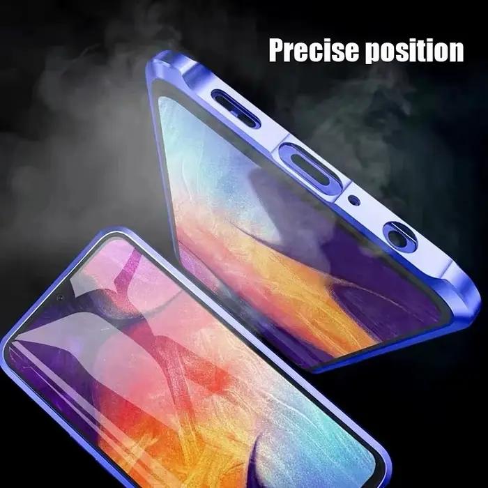 Coque de protection magnétique 360° en métal pour Samsung A16 A26 A36 A56 A55 A54 A53 A52 A37 avec couverture en verre double face haute définition