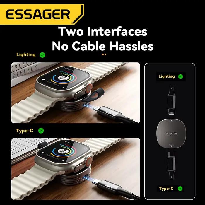 Essager chargeur magnétique sans fil pour Apple Watch 8 7 6 5 4 3 2 SE