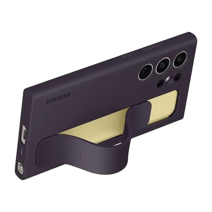 Étui de protection en silicone officiel Samsung S24 Ultra avec support et dragonne