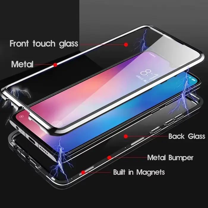 Coque de protection magnétique 360° en métal pour Samsung A16 A26 A36 A56 A55 A54 A53 A52 A37 avec couverture en verre double face haute définition