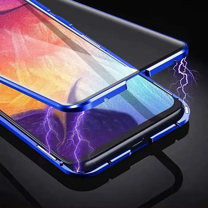 Coque de protection magnétique 360° en métal pour Samsung A16 A26 A36 A56 A55 A54 A53 A52 A37 avec couverture en verre double face haute définition