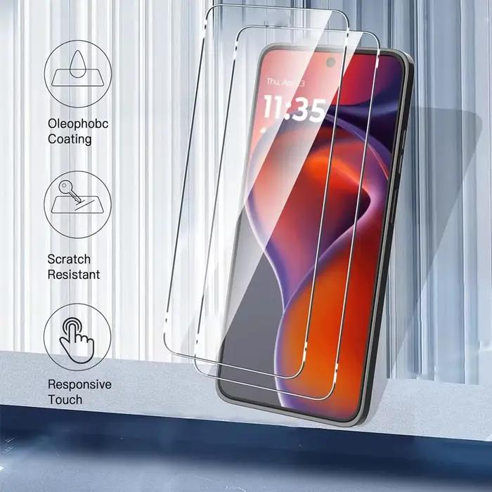 4 pièces verre trempé pour Motorola Moto G56 G86 G15 G05 G45 G75 G34 G54 G64 G84 E14 E15 Film de protection d'écran