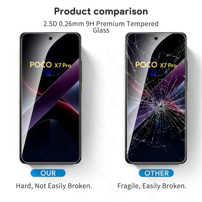 5-1 pièces 9H verre trempé pour Poco X7 Pro 5G