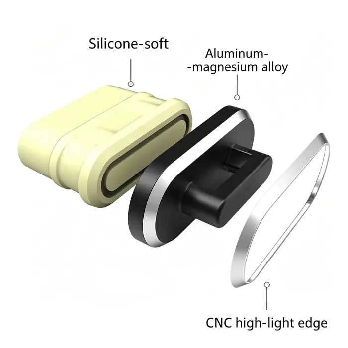 Bouchon anti-poussière DIY pour port de charge iPhone 17 16 Samsung Type-C – Capuchon de protection et pendentif pour téléphone