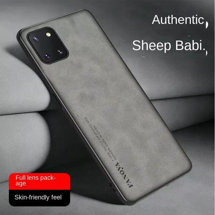 Pour Samsung Note 10 Lite N770F étui en cuir PU peau couverture rigide mat coque de téléphone pare-chocs en Silicone
