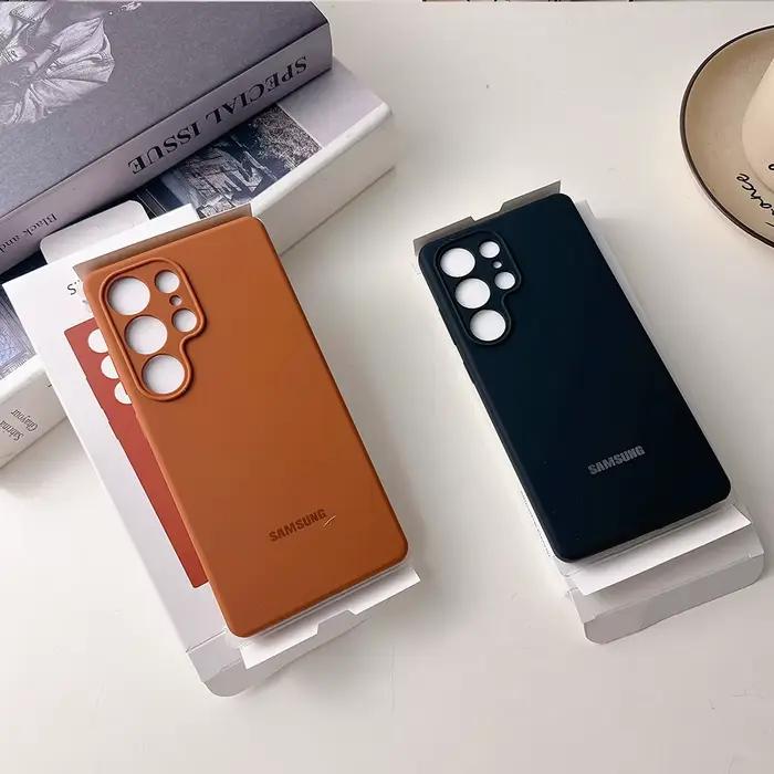 Coque de téléphone en silicone liquide couleur unie pour Samsung Galaxy S26 S25 S24 S23 S22 Ultra S24 Plus FE avec boîte officielle pour femmes hommes enfants garçons filles étudiants occasions spéciales