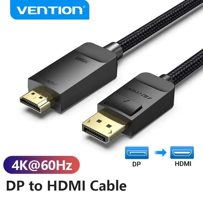 Câble DisplayPort vers HDMI 4K 60Hz pour ordinateur portable, moniteur HDTV, projecteur et autres appareils de divertissement occasionnels