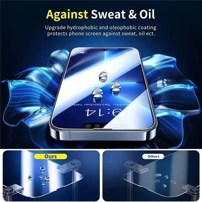 Film de protection en verre trempé pour iPhone 14 13 12 11 16 15 Pro Max et autres modèles, résistant aux rayures et aux éclats, pour une visibilité claire et sans empreintes digitales
