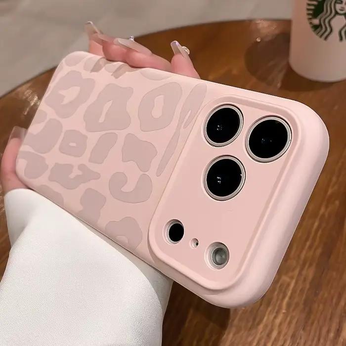 Coque en silicone liquide à motif léopard pour iPhone 17 16 Pro Max Air 14 15 Plus 12 et 13 Pro Max protection antichoc anti-rayures élégante pour femmes et hommes occassions spéciales