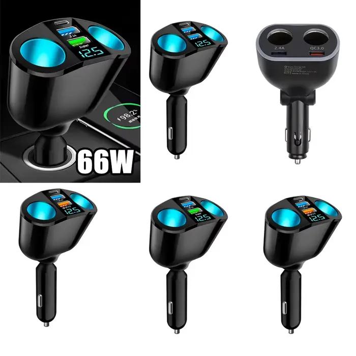 Chargeur de téléphone de voiture à charge rapide, port QC3.0 PD, adaptateur de prise, allume-cigare universel, répartiteur de puissance USB pour touristes, Y4G6, 12V, 24V