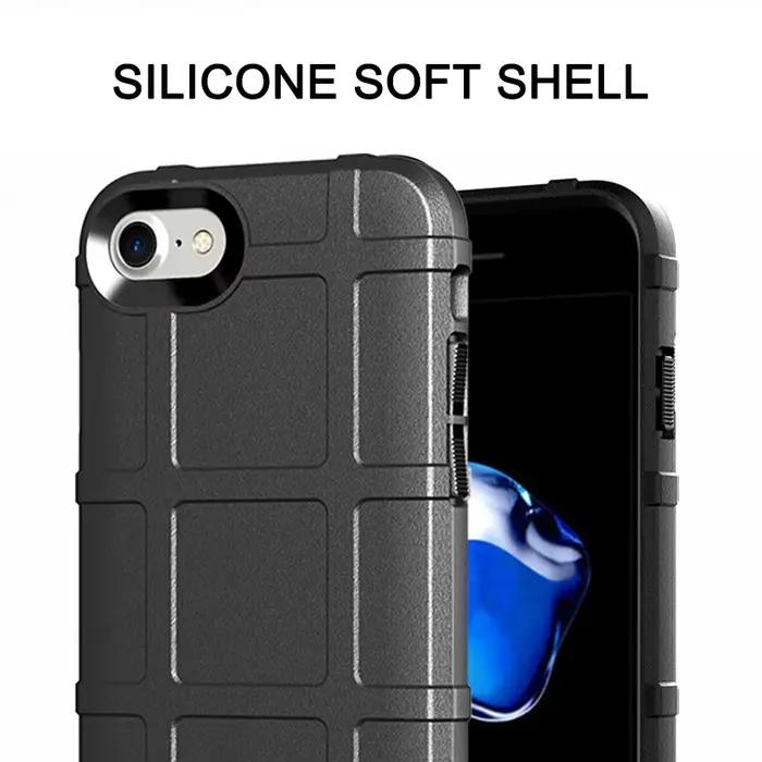 Étuis robustes en Silicone TPU pour Apple iPhone 7 6 8 Coque pour iPhone 6S 7S 8S Plus X protection complète antichoc armure Coque souple
