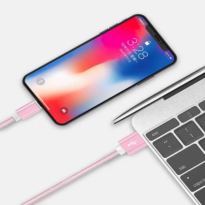 Câble USB Type C 66W 6A en Nylon rapide pour recharge iPhone 13 Xiaomi Huawei Samsung iPad couleurs variées longueurs multiples
