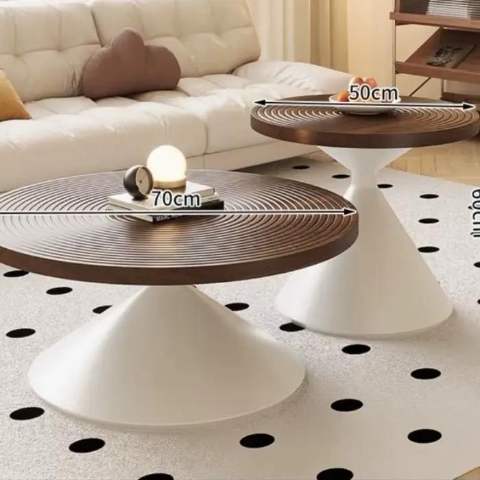 Tables basses simples de Type sablier, Table d'appoint ronde créative pour chambre à coucher, meubles de salon d'art de luxe multifonctionnels modernes
