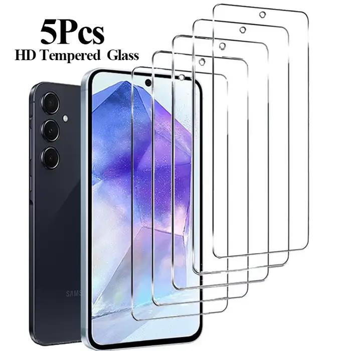 Protecteur d'écran HD verre trempé haute définition pour Samsung S24 Ultra S23 FE S23 S26 A55 A35 A54 écran sans rayures et éclats pour téléphone élégant