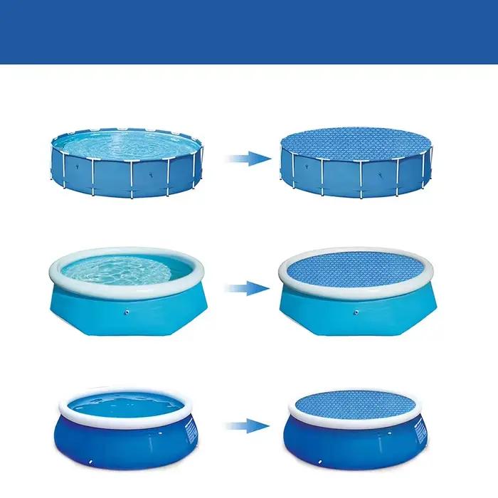 Couverture de piscine hors sol, couverture solaire pour piscine, film isolant thermique en PE, protection, accessoires pour piscine de jardin