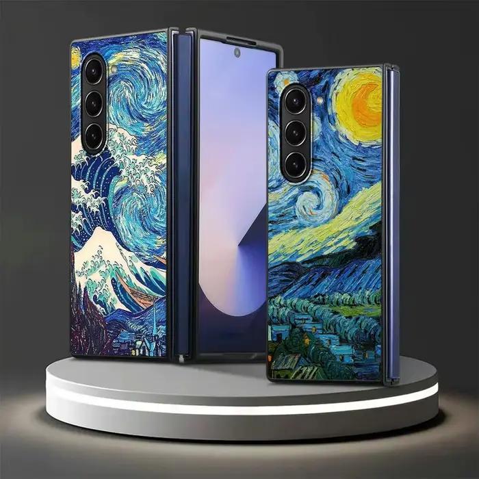 Coque arrière protection mat Van Gogh La Nuit Etoilée pour Samsung Galaxy Z Fold 7 6 5 4 3 occasion spéciale