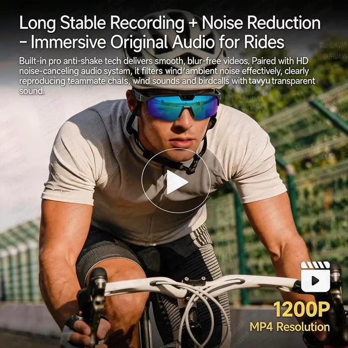 Lunettes Intelligentes IA 2026 Nouveauté, Caméra HD 1200P, Photo 30MP, Traduction en Temps Réel, Commande Vocale, Sans Fil 5.3 pour Vlog Extérieur